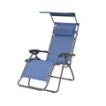 Jeco Marina Zero Gravity Chair with Sunshade Pillow & Drink Tray, Navy Blue GCS18